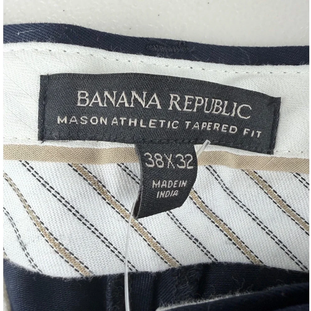Banana‎ Republic Mason Athletic Tapered Chino Navy Blue 38x32 (26 hemmed) NEW